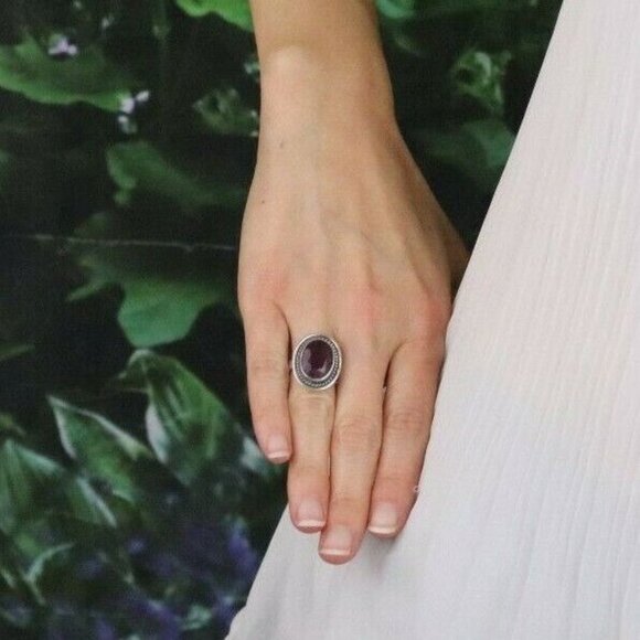 Sterling Silver Ruby Ring Size 5 3/4 - Picture 2 of 7